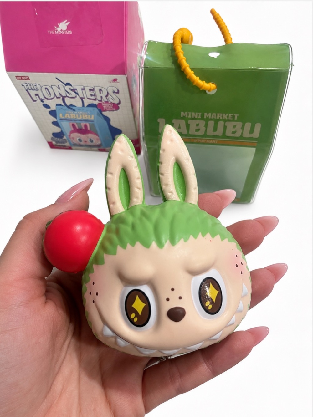 Pop Mart - MONSTERS - Mini Market Labubu Squishy - Green Grilled Sausage - Picture 2 of 3